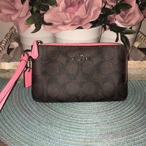 Coach Double zip wristlet